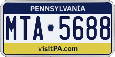 PA license plate MTA5688