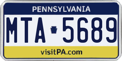 PA license plate MTA5689