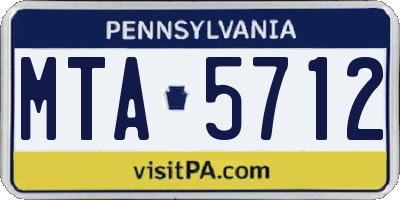 PA license plate MTA5712