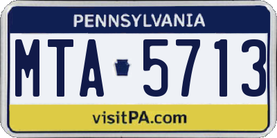 PA license plate MTA5713