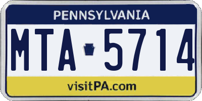 PA license plate MTA5714