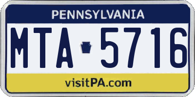 PA license plate MTA5716