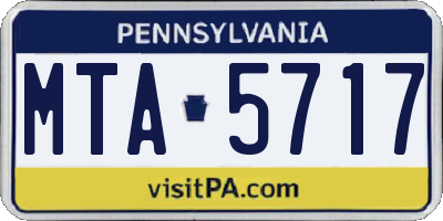 PA license plate MTA5717