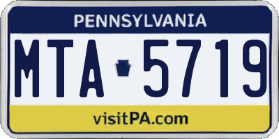 PA license plate MTA5719