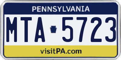 PA license plate MTA5723