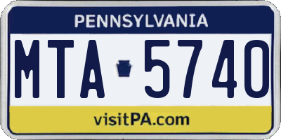 PA license plate MTA5740