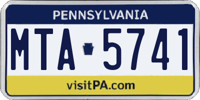 PA license plate MTA5741