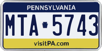 PA license plate MTA5743