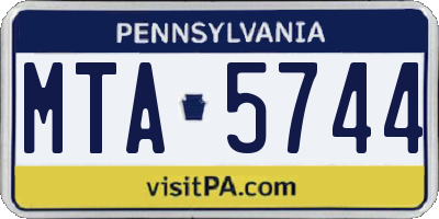 PA license plate MTA5744