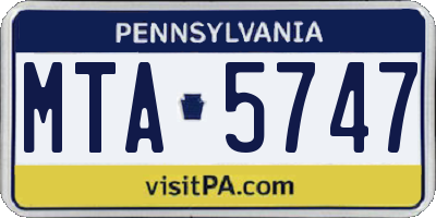 PA license plate MTA5747