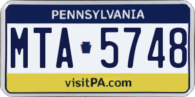 PA license plate MTA5748