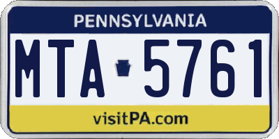 PA license plate MTA5761