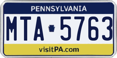 PA license plate MTA5763