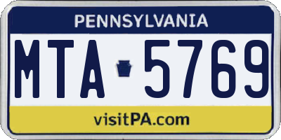 PA license plate MTA5769