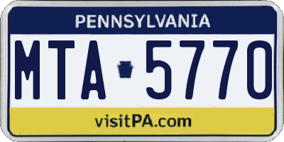 PA license plate MTA5770