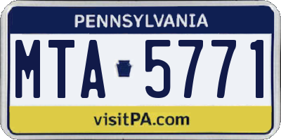 PA license plate MTA5771