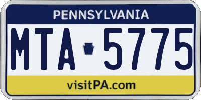 PA license plate MTA5775