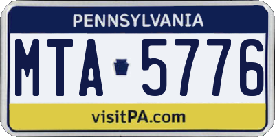 PA license plate MTA5776