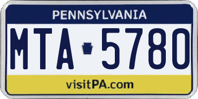 PA license plate MTA5780