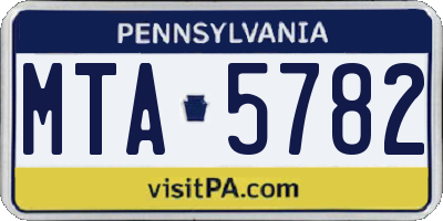 PA license plate MTA5782
