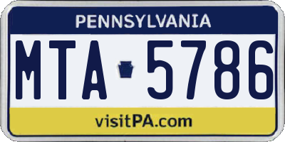 PA license plate MTA5786