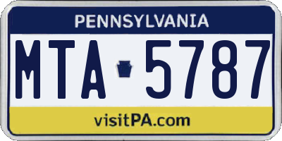 PA license plate MTA5787