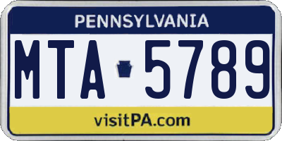 PA license plate MTA5789