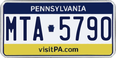PA license plate MTA5790