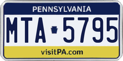 PA license plate MTA5795