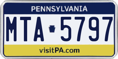 PA license plate MTA5797