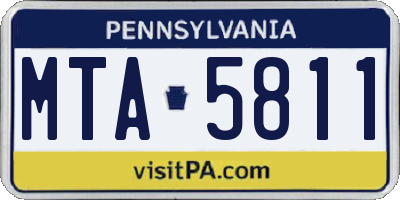 PA license plate MTA5811