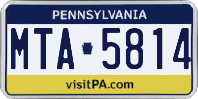 PA license plate MTA5814