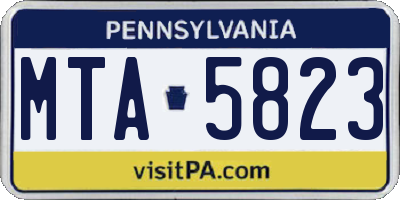PA license plate MTA5823