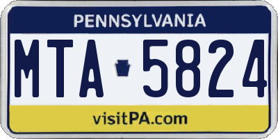 PA license plate MTA5824