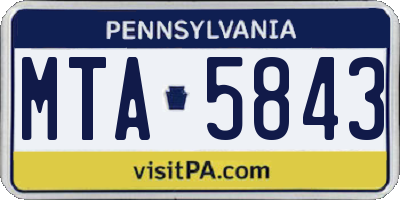 PA license plate MTA5843
