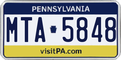 PA license plate MTA5848
