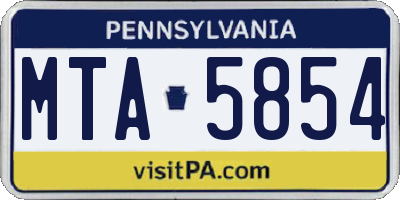 PA license plate MTA5854