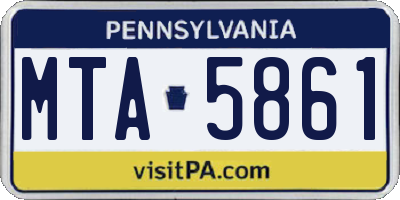 PA license plate MTA5861