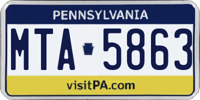 PA license plate MTA5863