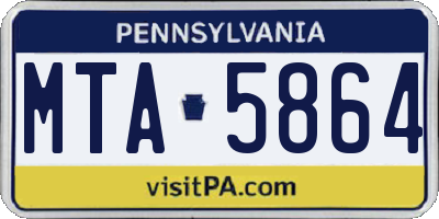 PA license plate MTA5864