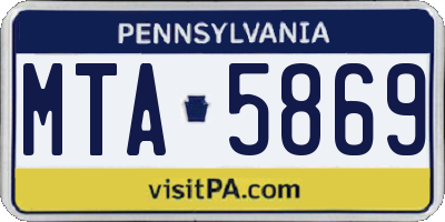 PA license plate MTA5869