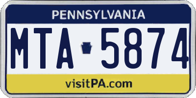 PA license plate MTA5874
