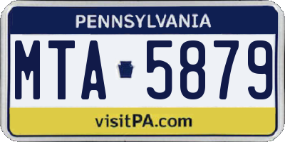 PA license plate MTA5879