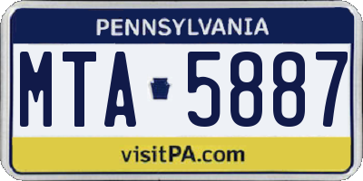PA license plate MTA5887