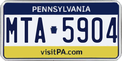 PA license plate MTA5904
