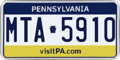 PA license plate MTA5910