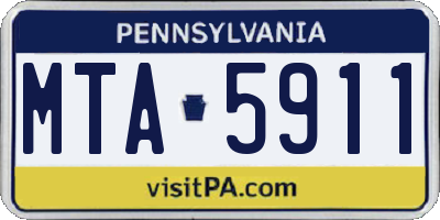 PA license plate MTA5911