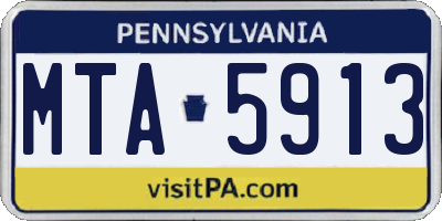 PA license plate MTA5913