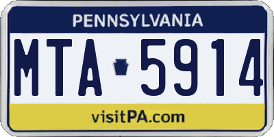 PA license plate MTA5914