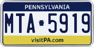 PA license plate MTA5919